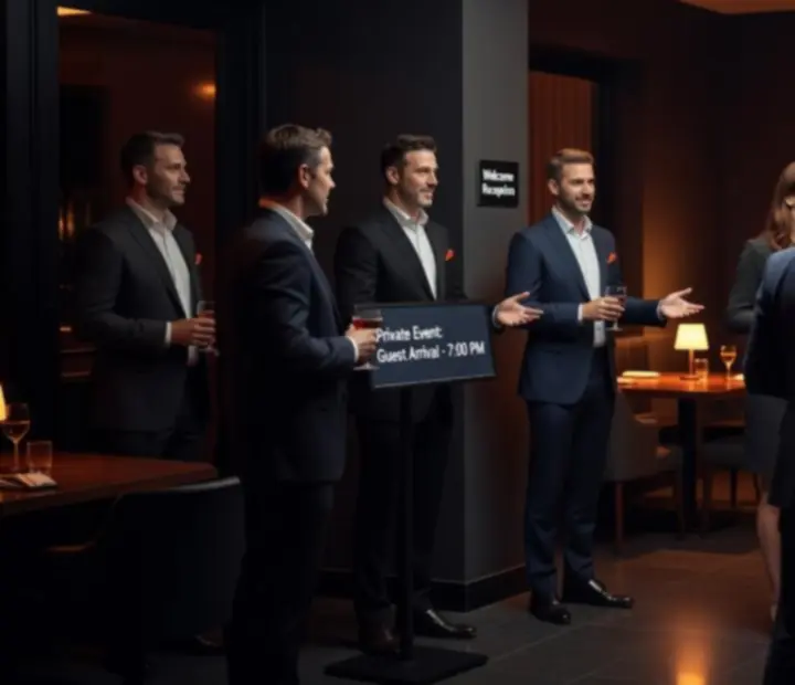 Příchod hostů na večerní event v Town Loungge